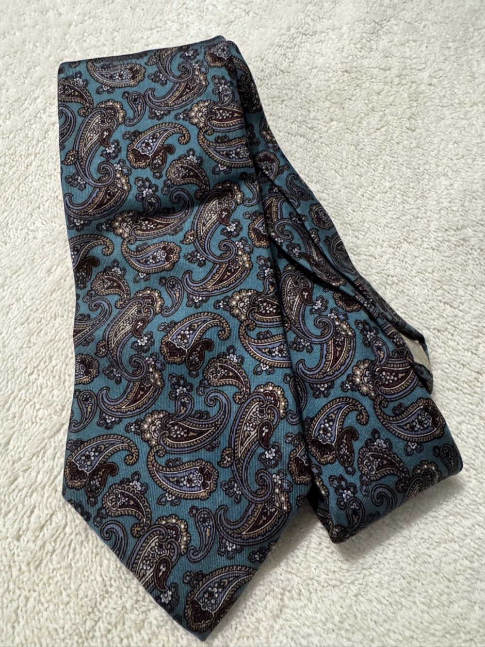 Christian Dior Teal Paisley Silk Tie - Classic Men's Accessory
